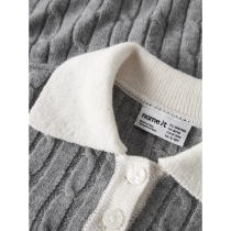 NAME IT Polo Striktrøje Nessa Grey Melange